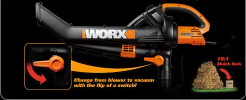 worx trivac simple flip switch to change modes